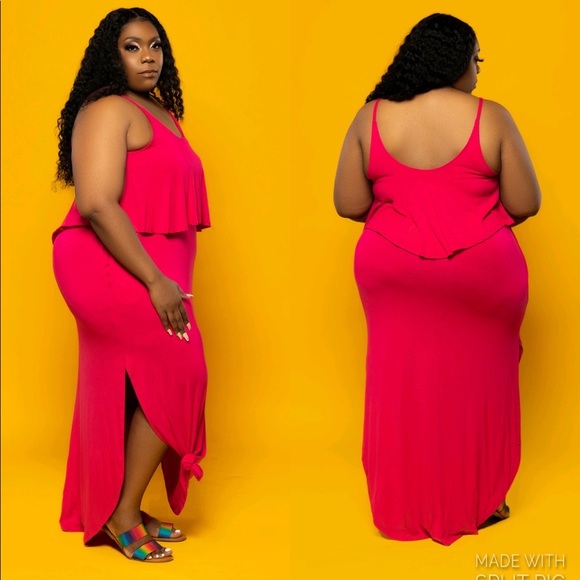 Ruffle Knit Dress- Cobalt Blue - Picture 2 of 5